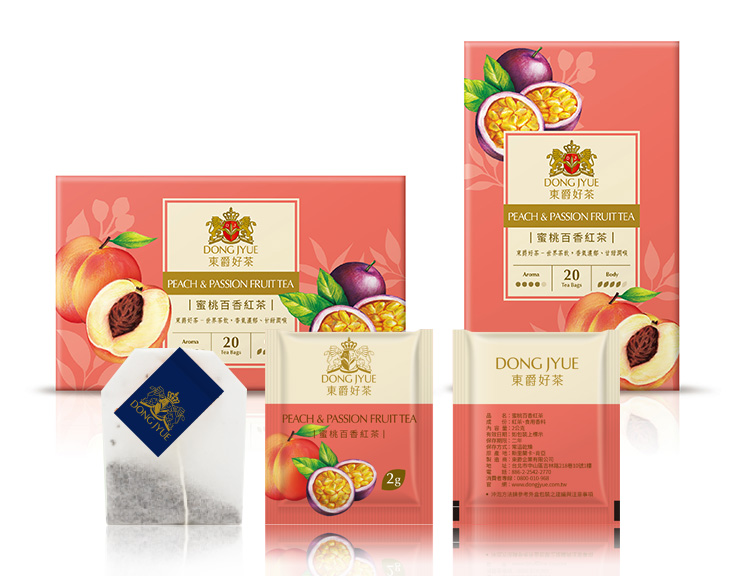 Enveloped Peach & Passion Fruit Black Tea Bag - 2g Tea Bag